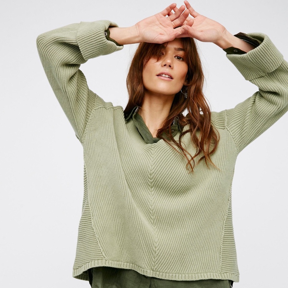 Free People La Brea V-Neck Sweater